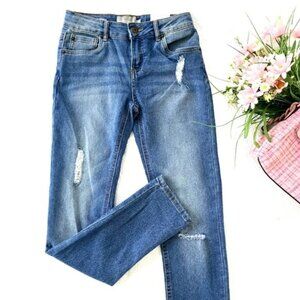 Lucky Brand Kids Girls Jeans Size 14 Blue Distressed Denim Zoe Skinny Slim NEW